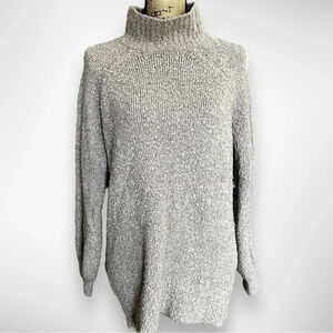 AERIE Gray Beige Mock Neck Wool‎ Blend Pullover Sweater Size Small | EUC
